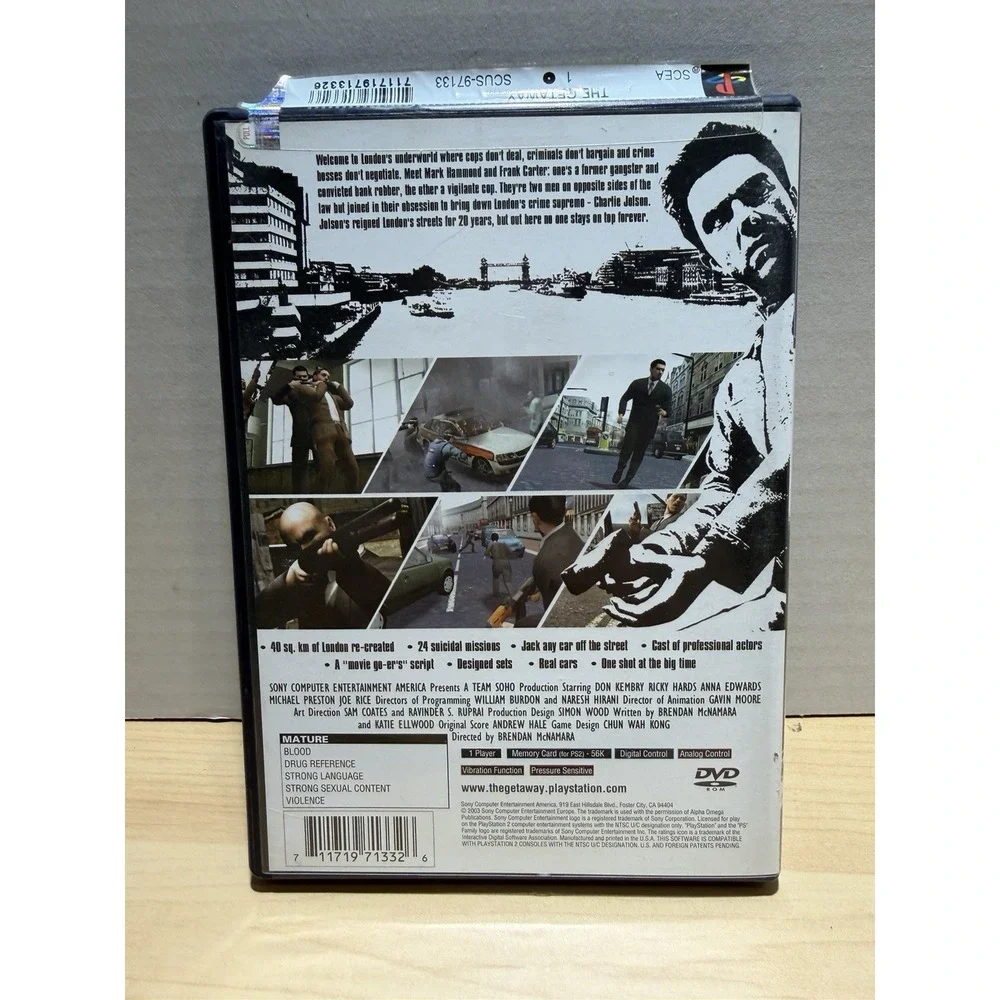 Getaway (Sony PlayStation 2, 2003). Excellent condition. CIB.